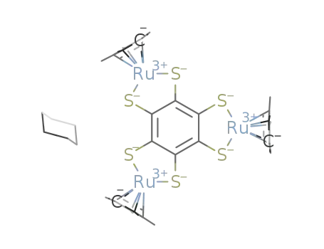 [((pentamethylcyclopentadienyl)Ru)3(hexathiolatobenzene)]*C6H12