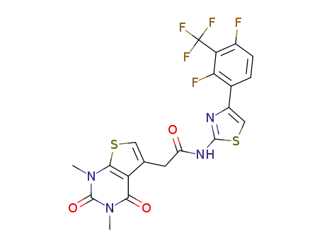 N-{4-[2,4-difluoro-3-(trifluoromethyl)phenyl]-1,3-thiazol-2-yl}-2-(1,3-dimethyl-2,4-dioxo-1,2,3,4-tetrahydrothieno[2,3-d]pyrimidin-5-yl)acetamide