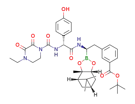(+)-pinanediol (1R)-2-[3-(tert-butoxycarbonyl)phenyl]-1-{(αR)-α-[(4-ethyl-2,3-dioxo-1-piperazinyl)carbonylamino]-4-hydroxybenzenacetylamino}ethaneboronate