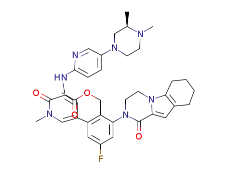 (R)-2-(5-(5-(3,4-Dimethylpiperazin-1-yl)pyridin-2-ylamino)-1-methyl-6-oxo-1,6-dihydropyridin-3-yl)-4-fluoro-6-(1-oxo-3,4,6,7,8,9-hexahydropyrazino[1,2-a]indol-2(1H)-yl)benzyl acetate