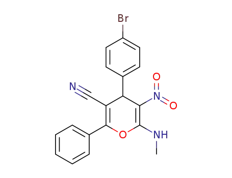 6-(methylamino)-4-(4-bromophenyl)-5-nitro-2-phenyl-4H-pyran-3-carbonitrile