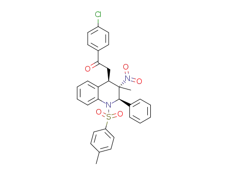 1-(4-chlorophenyl)-2-[(2R,3S,4R)-1,2,3,4-tetrahydro-2-phenyl-3-methyl-3-nitro-1-(tosyl)-4-quinolinyl]ethanone