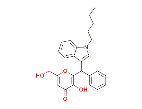 5-hydroxy-2-(hydroxymethyl)-3-((1-pentyl-1H-indol-3-yl)(phenyl)methyl)-4H-pyran-4-one