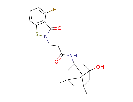 N-(3-hydroxy-5,7-dimethyladamantan-1-yl)-3-(4-fluoro-3-oxobenzo[d]isothiazol-2(3H)-yl)propanamide