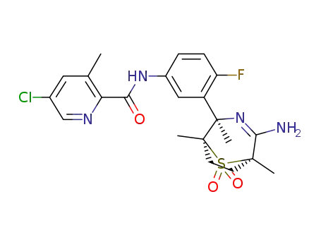 N-(3-((1R,2R,5S)-4-amino-1,2,5-trimethyl-8,8-dioxido-8-thia-3-azabicyclo[3.2.1]oct-3-en-2-yl)-4-fluorophenyl)-5-chloro-3-methyl-2-pyridinecarboxamide