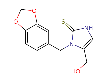 1-(benzo[d][1,3]dioxol-5-ylmethyl)-5-(hydroxymethyl)-1H-imidazole-2(3H)-thione