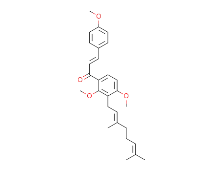 (E)-1-(3-((E)-3,7-dimethylocta-2,6-dien-1-yl)-2,4-dimethoxyphenyl)-3-(4-methoxyphenyl)prop-2-en-1-one