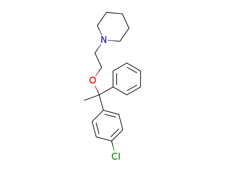 Molecular Structure of 102071-02-3 (1-{2-[1-(4-chlorophenyl)-1-phenylethoxy]ethyl}piperidine)