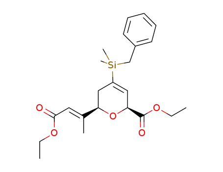 ethyl 4-(benzyldimethylsilyl)-6-((E)-4-ethoxy-4-oxobut-2-en-2-yl)-5,6-dihydro-2H-pyran-2-carboxylate