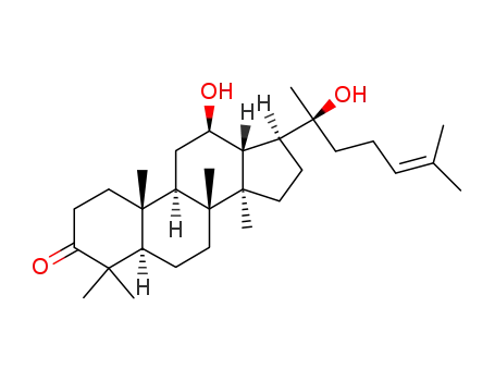 Molecular Structure of 51116-90-6 (12β,20-Dihydroxy-5α-dammar-24-en-3-one)