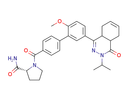 (R)-1-(5'-(cis-3-isopropyl-4-oxo-3,4,4a,5,8,8a-hexahydrophthalazin-1-yl)-2'-methoxy-[1,1'-biphenyl]-4-carbonyl)pyrrolidine-2-carboxamide