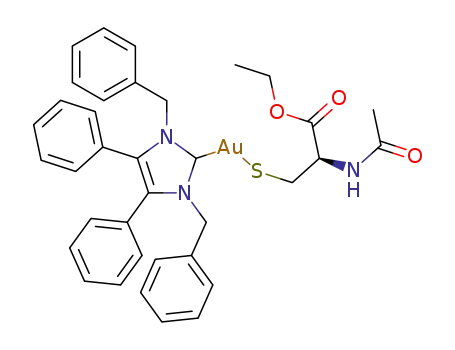 (1,3-dibenzyl-4,5-diphenylimidazol-2-ylidene)gold(I)-N-acetyl-L-cysteine ethyl Ester