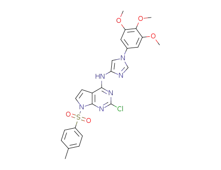 2-chloro-7-tosyl-N-(1-(3,4,5-trimethoxyphenyl)-1H-imidazol-4-yl)-7H-pyrrolo[2,3-d]pyrimidin-4-amine