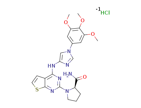(R)-1-(4-((1-(3,4,5-trimethoxyphenyl)-1H-imidazol-4-yl)amino)thieno[2,3-d]pyrimidin-2-yl)pyrrolidine-2-carboxamide hydrochloride