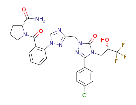 1-{2-[3-({3-(4-chlorophenyl)-5-oxo-4-[(2S)-3,3,3-trifluoro-2-hydroxypropyl]-4,5-dihydro-1H-1,2,4-triazol-1-yl}methyl)-1H-1,2,4-triazol-1-yl]benzoyl}-D-prolinamide