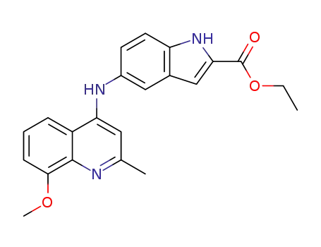 ethyl 5-((8-methoxy-2-methylquinolin-4-yl)amino)-1H-indole-2-carboxylate