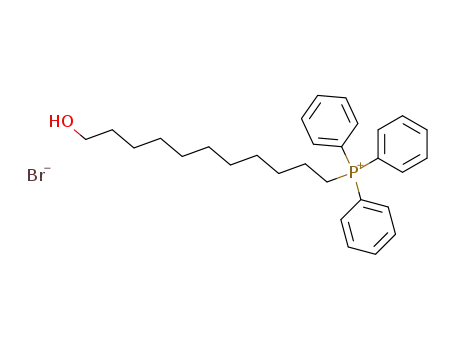 Molecular Structure of 19101-00-9 (Phosphonium, (11-hydroxyundecyl)triphenyl-, bromide)