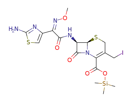 7β-<2-(2-aminothiazol-4yl)-2-(Z)-methoximinoacetamide>-3-iodomethyl-2-<(trimethylsilyloxy)carbonyl>cephalosporin