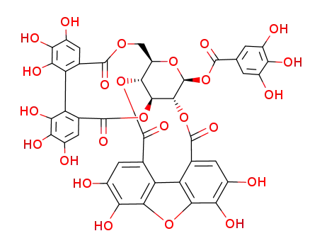 1-O-galloyl-3,6-(R)-hexahydroxydiphenoyl-2,4-tetrahydroxydibenzofurandicarboxyl-β-D-glucose