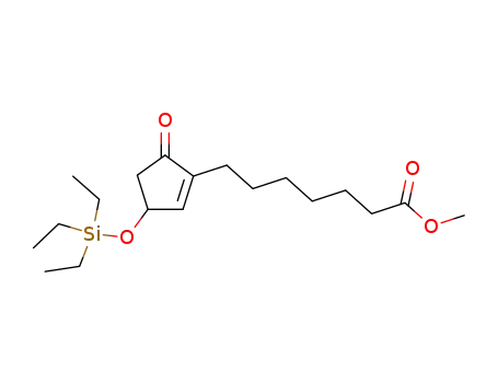 Molecular Structure of 112713-92-5 (1-Cyclopentene-1-heptanoic acid, 5-oxo-3-[(triethylsilyl)oxy]-, Methyl ester)