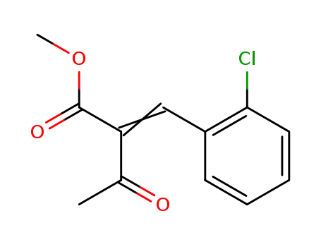 Molecular Structure of 67593-46-8 (2-Acetyl-3-(2-chlorophenyl)acrylic acid methyl ester)