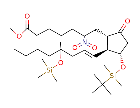 7-[(1S,2S,3S)-3-(tert-Butyl-dimethyl-silanyloxy)-2-((E)-4-methyl-4-trimethylsilanyloxy-oct-1-enyl)-5-oxo-cyclopentyl]-6-nitro-heptanoic acid methyl ester