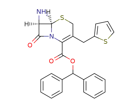 (6R)-7t-amino-8-oxo-3-thiophen-2-ylmethyl-(6rH)-5-thia-1-aza-bicyclo[4.2.0]oct-2-ene-2-carboxylic acid benzhydryl ester