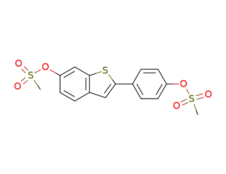 Molecular Structure of 84449-65-0 (2-[4-[(Methylsulfonyl)oxy]phenyl]-Benzo[b]thiophene-6-ol 6-Methanesulfonate)