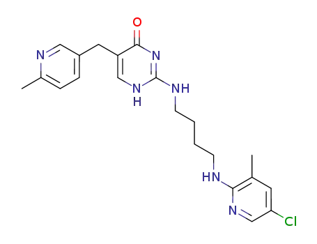 2-[4-(5-chloro-3-methylpyrid-2-ylamino)butylamino]-5-(6-methylpyrid-3-ylmethyl)-4-pyrimidone