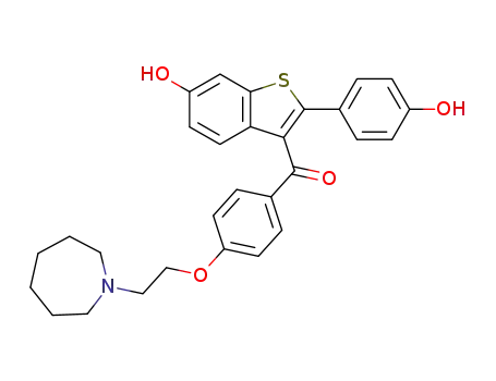 <6-hydroxy-2-(4-hydroxyphenyl)benzothien-3-yl><4-<2-(1-hexahydroazepinyl)ethoxy>phenyl>methanone