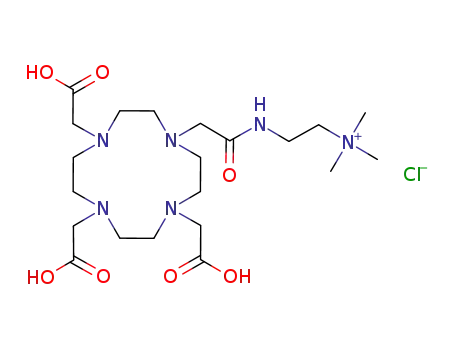10-<2-(trimethylammonio)ethylcarbamoylmetyhyl>-1,4,7,10-tetraazacyclododecane-1,4,7-tri(triacetic acid) chloride