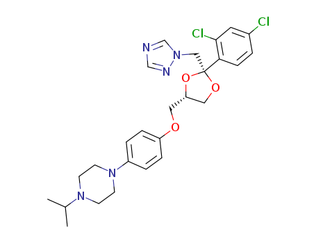 Piperazine,1-[4-[[(2R,4S)-2-(2,4-dichlorophenyl)-2-(1H-1,2,4-triazol-1-ylmethyl)-1,3-dioxolan-4-yl]methoxy]phenyl]-4-(1-methylethyl)-,rel-