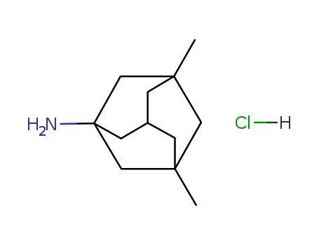 41100-52-1,Memantine HCl,Akatinol;Memantine hydrochloride [USAN];Axura;Namenda;Ebixza;Tricyclo(3.3.1.1(3,7))decan-1-amine, 3,5-dimethyl-, hydrochloride;3,5-Dimethyltricyclo(3.3.1.13,7)decan-1-amine hydrochloride;3,5-dimethyladamantan-1-amine hydrochloride;Memantine HCl;1,3-Dimethyl-5-aminoadamantane hydrochloride;Fructus Mume P.E.;3,5-dimethyltricyclo[3.3.1.13,7]decan-1-amine hydrochloride;