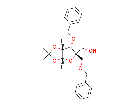 153186-10-8,1,2-O-(1-methylethylidene)-4-C-[(phenylmethoxy)methyl]-3-O-(phenylmethyl)-L-Lyxofuranose,1,2-O-(1-methylethylidene)-4-C-[(phenylmethoxy)methyl]-3-O-(phenylmethyl)-L-Lyxofuranose;1,2-O-(1-Methylethylidene)-4-C-[(phenylmethoxy)methyl]-3-O-(phenylmethyl)-beta-L-lyxofuranose;(3aR,5R,6S,6aR)-6-(benzyloxy)-5-(benzyloxymethyl)-2,2-dimethyl-tetrahydrofuro[2,3-d][1,3]dioxol-5-yl] methanol