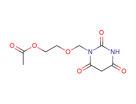 Molecular Structure of 154021-74-6 (2,4,6(1H,3H,5H)-Pyrimidinetrione, 1-[[2-(acetyloxy)ethoxy]methyl]-)