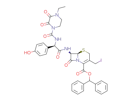 (6R,7R)-7-[(R)-2-[(4-Ethyl-2,3-dioxo-piperazine-1-carbonyl)-amino]-2-(4-hydroxy-phenyl)-acetylamino]-3-iodomethyl-8-oxo-5-thia-1-aza-bicyclo[4.2.0]oct-2-ene-2-carboxylic acid benzhydryl ester