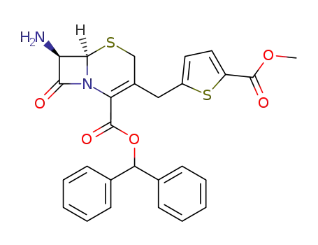 (6R,7R)-7-Amino-3-(5-methoxycarbonyl-thiophen-2-ylmethyl)-8-oxo-5-thia-1-aza-bicyclo[4.2.0]oct-2-ene-2-carboxylic acid benzhydryl ester