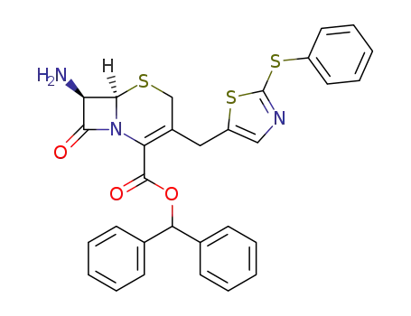(6R,7R)-7-Amino-8-oxo-3-(2-phenylsulfanyl-thiazol-5-ylmethyl)-5-thia-1-aza-bicyclo[4.2.0]oct-2-ene-2-carboxylic acid benzhydryl ester