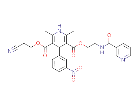 2-cyanoethyl 2-(nicotinoylamino)ethyl 1,4-dihydro-2,6-dimethyl-4-(3-nitrophenyl)-3,5-pyridinedicarboxylate