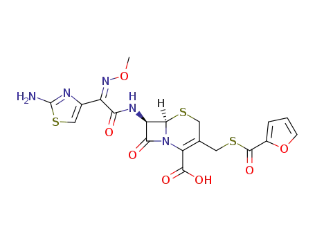 7-[[2-(2-Amino-1,3-thiazol-4-yl)-2-methoxyiminoacetyl]amino]-3-(furan-2-carbonylsulfanylmethyl)-8-oxo-5-thia-1-azabicyclo[4.2.0]oct-2-ene-2-carboxylic acid