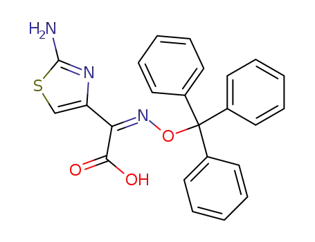 Molecular Structure of 128438-01-7 ((Z)-2-(2-Aminothiazole-4-yl-)-2-trityloxyimino acetic acid)