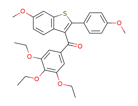 3-(3',4',5'-triethoxybenzoyl)-2-(4'-methoxyphenyl)-6-methoxybenzo[b]-thiophene