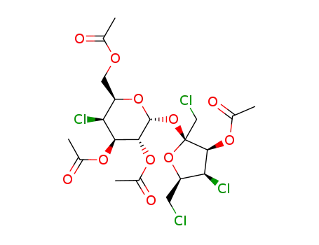 2,3,6-tri-O-acetyl-4-chloro-4-deoxy-α-D-galactopyranosyl 3-O-acetyl-1,4,6-trichloro-1,4,6-trideoxy-β-D-tagatofuranoside