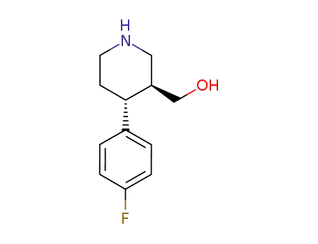 Molecular Structure of 125224-43-3 ((3S,4R)-(-)-4-(4'-FLUOROPHENYL)3-HYDROXYMETHYL)-PIPERIDINE)