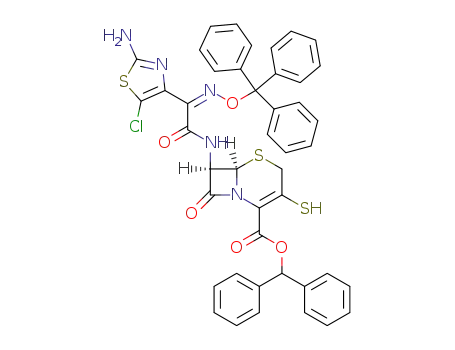 (7R)-7-[(Z)-2-(2-amino-5-chlorothiazol-4-yl)-2-(triphenylmethoxyimino)acetamido]-3-mercapto-3-cephem-4-carboxylate diphenylmethyl ester