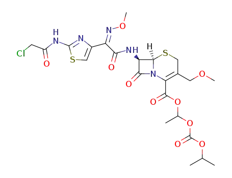 (6R,7R)-7-{2-[2-(2-Chloro-acetylamino)-thiazol-4-yl]-2-[(Z)-methoxyimino]-acetylamino}-3-methoxymethyl-8-oxo-5-thia-1-aza-bicyclo[4.2.0]oct-2-ene-2-carboxylic acid 1-isopropoxycarbonyloxy-ethyl ester
