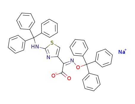 sodium 2-(2-tritylaminothiazol-4-yl)-(Z)-2-(tritylhydroxyimino)acetate