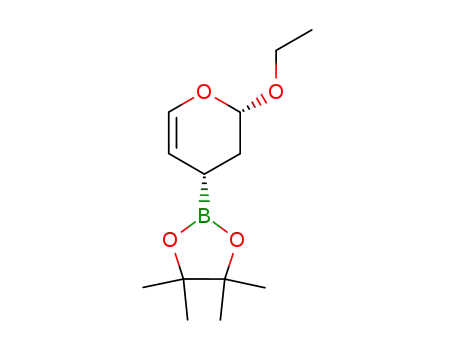 Molecular Structure of 596093-06-0 (2H-Pyran,
2-ethoxy-3,4-dihydro-4-(4,4,5,5-tetramethyl-1,3,2-dioxaborolan-2-yl)-,
(2S,4S)-)