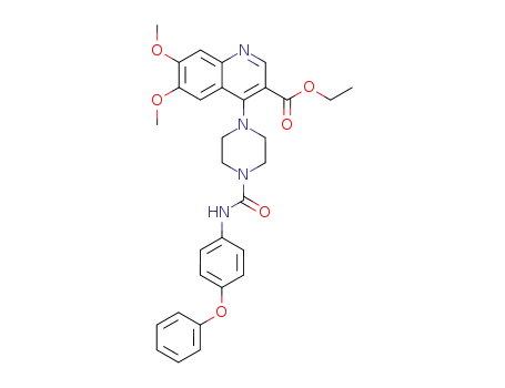 4-(6,7-Dimethoxy-3-ethoxycarbonyl-4-quinolyl)-N-(4-phenoxyphenyl)-1-piperazinecarboxamide