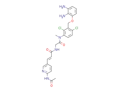 (2E)-3-[6-(acetylamino)-3-pyridinyl]-N-{2-[2,4-dichloro-3-[(2,3-diaminophenoxy)methyl]methylanilino]-2-oxoethyl}-2-propenamide